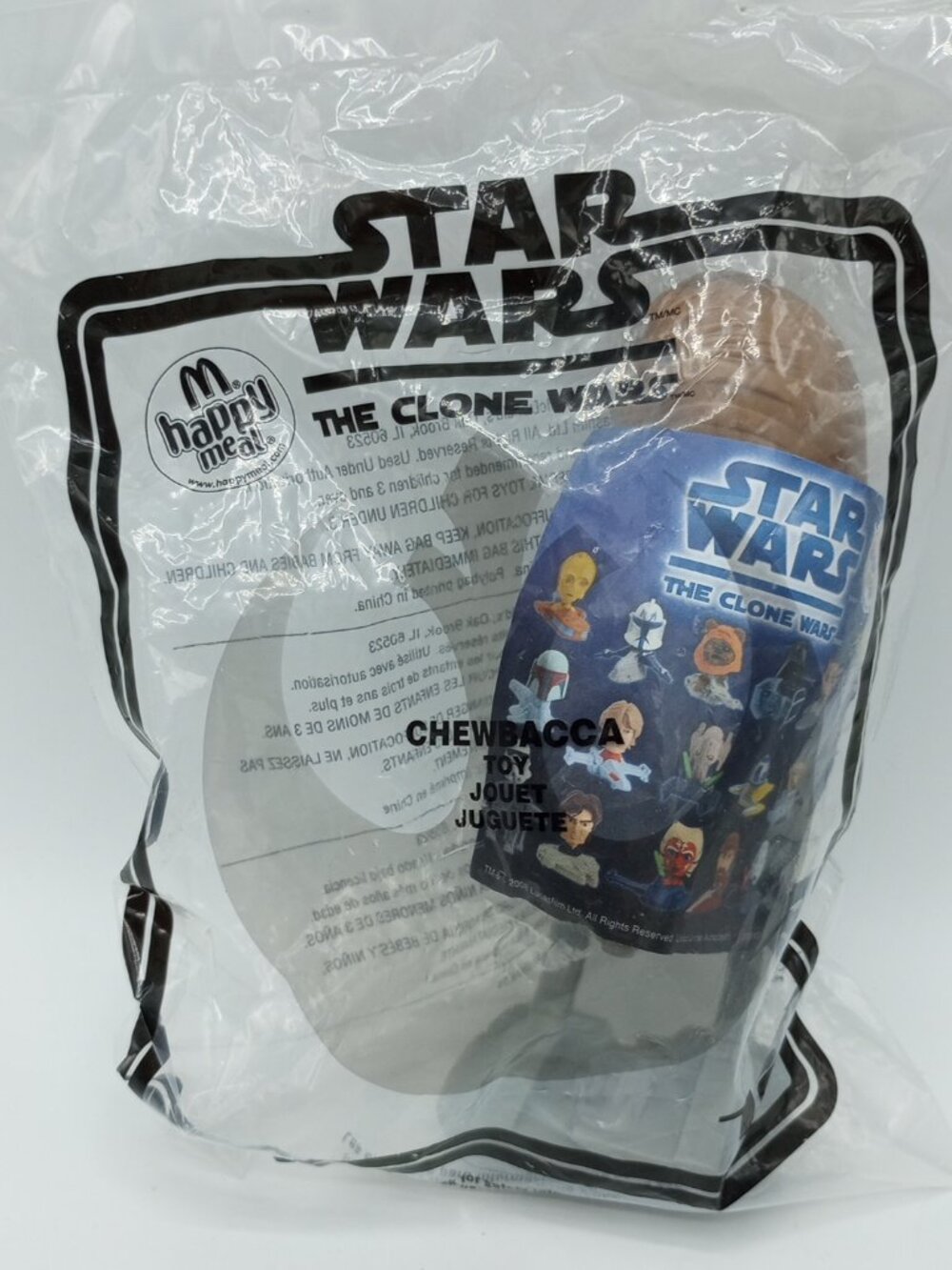 2008 Sealed Lucasfilm Star Wars The Clone Wars Chewbacca Bobble Head #10 - McD